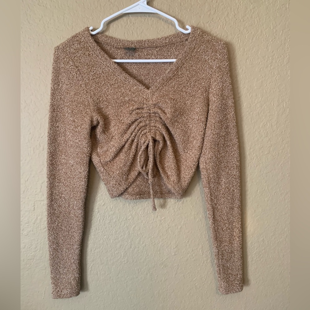 Tan fuzzy sweater